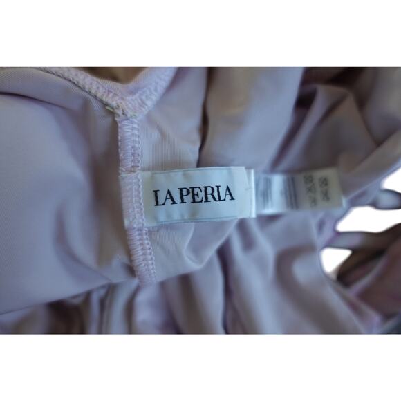La Perla Swimsuit 44 Sea Butterfly Pink Purple One Piece Halter Low Open Back - Picture 3 of 8